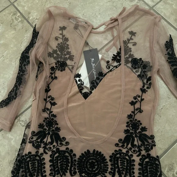 FOR LOVE AND LEMONS NWT BLACK EMBROIDERED MINI DRESS - Picture 6 of 6